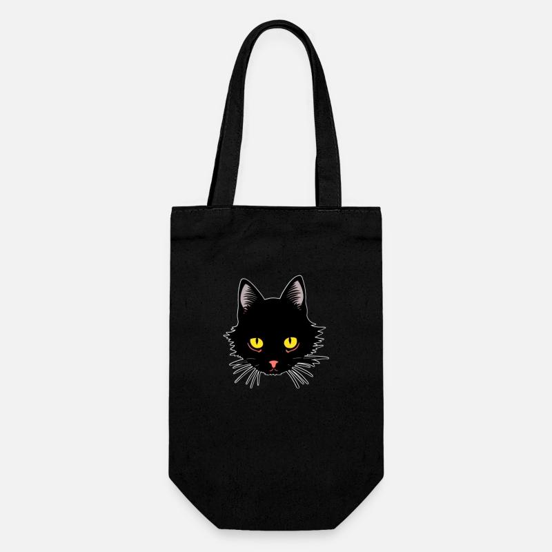 Chat noir qui n'a pas le temps de dormir - Sac à bouteille - noir