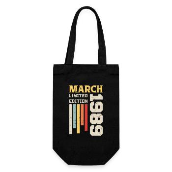 March 1989 - Birthday Gift March 1989 March - Gift Bag for Bottles - black - Front