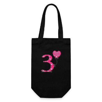 3 Birthday Happy birthday - Gift Bag for Bottles - black - Front