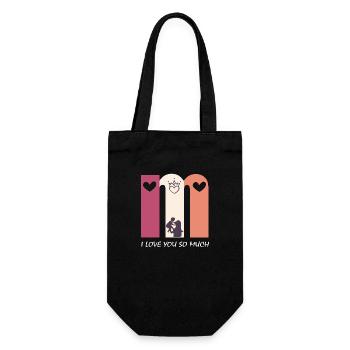 Ich hab dich lieb, Mama - Geschenkbeutel für Flaschen - Schwarz - Vorne