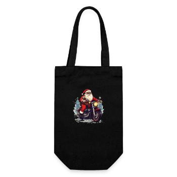 Santa Claus Motorcycle Sunglasses Christmas - Gift Bag for Bottles - black - Front
