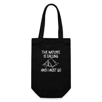 The nature is calling, AND I MUST GO - Geschenkbeutel für Flaschen - Schwarz - Vorne