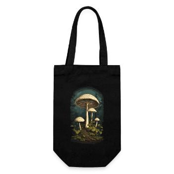 Fairies Mushrooms Entrance to the Secret Santa World Vintage Nature - Gift Bag for Bottles - black - Front