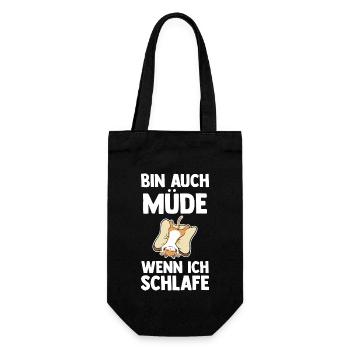 Ich Bin Auch Müde Wenn Ich Schlafe Katze - Geschenkbeutel für Flaschen - Schwarz - Vorne