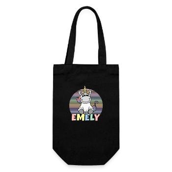 Emely Unicorn Name - Gift Bag for Bottles - black - Front