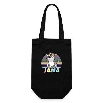Jana Unicorn Name - Gift Bag for Bottles - black - Front