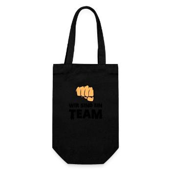 wir sind ein team - Geschenkbeutel für Flaschen - Schwarz - Vorne