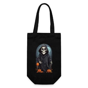 Cartoon Skelett Grim Reaper Halloween Design - Geschenkbeutel für Flaschen - Schwarz - Vorne