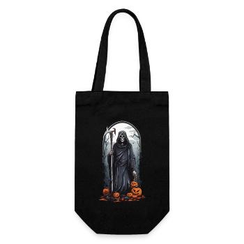 Retro Grim Reaper Pumpkin Halloween Horror Design - Gift Bag for Bottles - black - Front