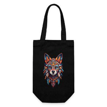 Shaman Dog Spirit Bohemian Design - Gift Bag for Bottles - black - Front