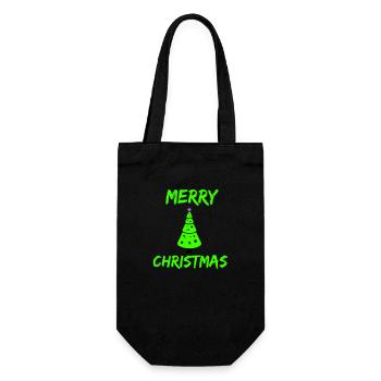merry christmas - Geschenkbeutel für Flaschen - Schwarz - Vorne