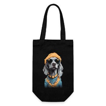 Braque de Weimar Hipster Chien Streetwear Design - Sac à bouteille - noir - Devant