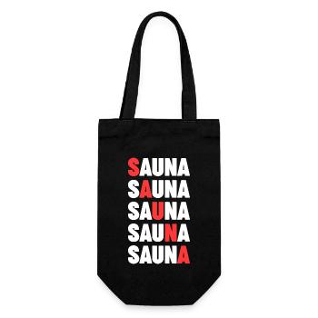 Wellness Saunagänger Saunieren Saunierer Sauna - Geschenkbeutel für Flaschen - Schwarz - Vorne