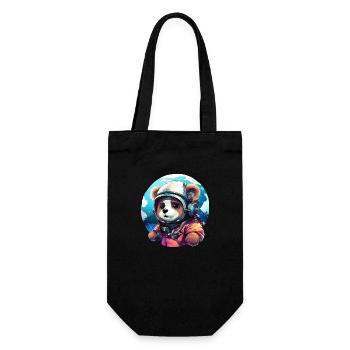 Süßer Bär im Astronauten Style. Bären Outfit - Geschenkbeutel für Flaschen - Schwarz - Vorne