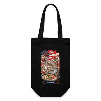 Vintage Ramen Ukiyo-e Streetwear Art Design - Gift Bag for Bottles - black - Front