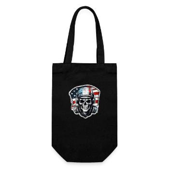 moto style retro - crane et squelette - Sac à bouteille - noir - Devant