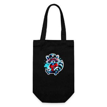 raton laveur cool avec casquette et lunettes - Sac à bouteille - noir - Devant