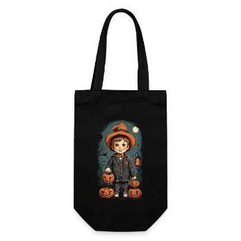 Rétro Halloween Kid Trick or Treat Design - Sac à bouteille - noir - Devant
