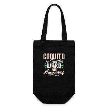 Coquito Just Another Word For Happiness Coconut Pu - Geschenkbeutel für Flaschen - Schwarz - Vorne