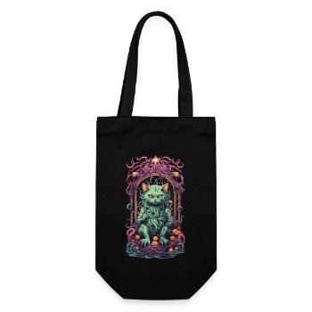 Okkulte Dämonen Katze Gothic Unterwelt Design - Geschenkbeutel für Flaschen - Schwarz - Vorne