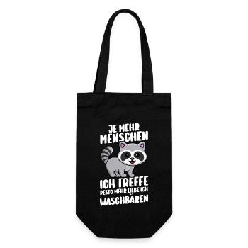 Waschbär - Geschenkbeutel für Flaschen - Schwarz - Vorne