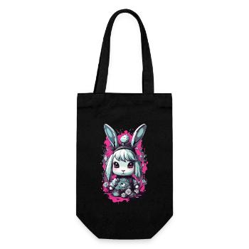 Goth Bunny Kawaii Pastel Gothic Design - Gift Bag for Bottles - black - Front