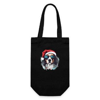Magical Golden Retriever Christmas Dog in the Snow - Gift Bag for Bottles - black - Front