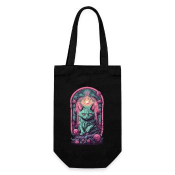 Gloomy Gothic Cat Halloween Aesthetic Cats - Gift Bag for Bottles - black - Front