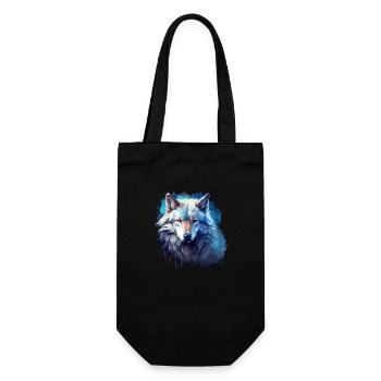 Geschenk Wikinger Wolf Krafttier Schamane Odin - Geschenkbeutel für Flaschen - Schwarz - Vorne