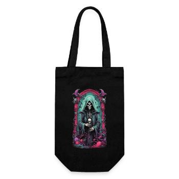 Grim Reaper Skelett Magier Gothic Kunstwerk - Geschenkbeutel für Flaschen - Schwarz - Vorne