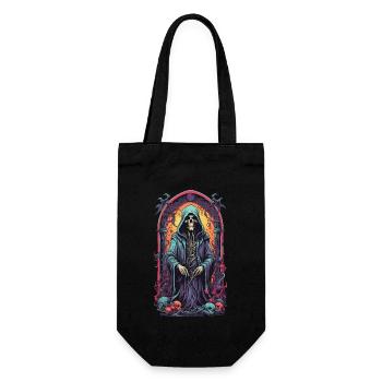 Gothic Grim Reaper Hexen Magier Kunstwerk - Geschenkbeutel für Flaschen - Schwarz - Vorne
