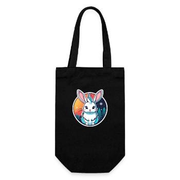 Hase Weihnachten Illustration - Geschenkbeutel für Flaschen - Schwarz - Vorne