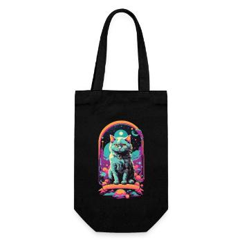 Gothic Pastel Katzen Magische Nacht Design - Geschenkbeutel für Flaschen - Schwarz - Vorne