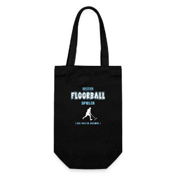 Bester Floorball Spieler Floorballer Hockey Spiel - Geschenkbeutel für Flaschen - Schwarz - Vorne
