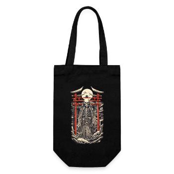 Yokai Dämon Geist Vintage Ukiyo-E Manga Stil - Geschenkbeutel für Flaschen - Schwarz - Vorne