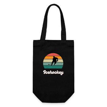 Retro Hockey Legend - Geschenkbeutel für Flaschen - Schwarz - Vorne