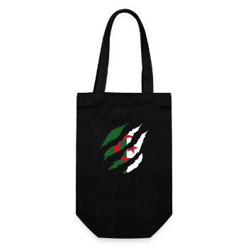 Algerian Flag - Algerian Gift Idea - Gift Bag for Bottles - black - Front