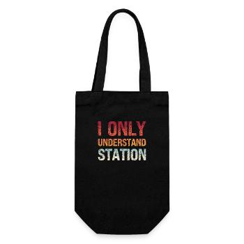 Denglisch Ich Verstehe Nur Bahnhof Lustig - Geschenkbeutel für Flaschen - Schwarz - Vorne