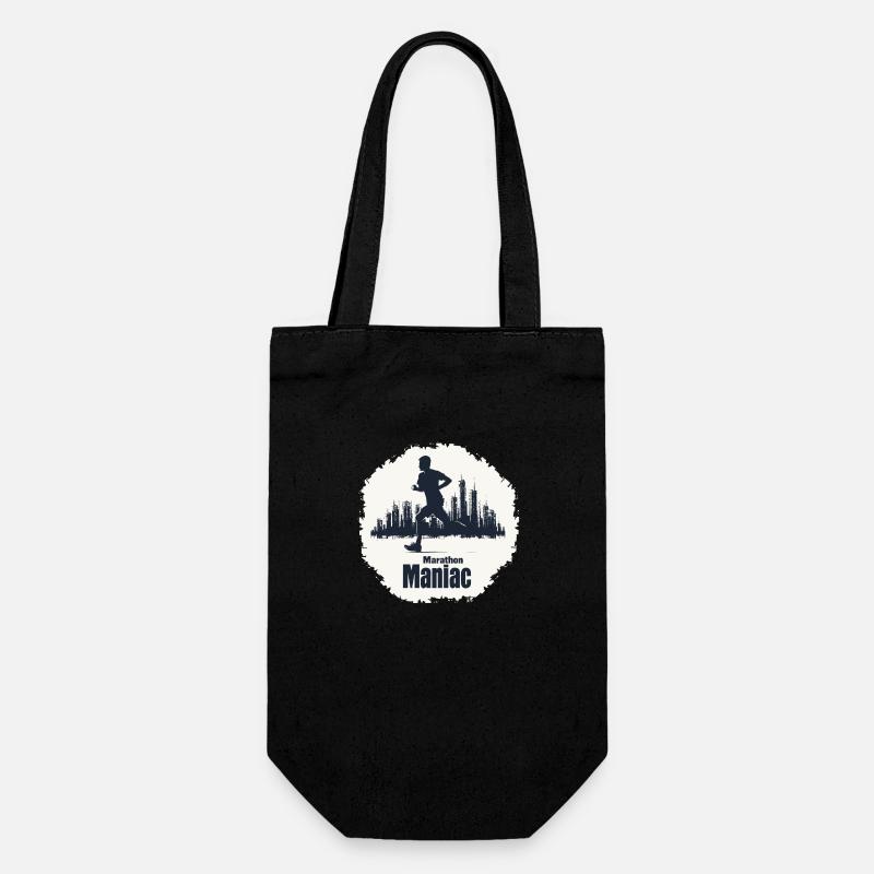 Stadtbild Marathonläufer - Geschenkbeutel für Flaschen - Schwarz