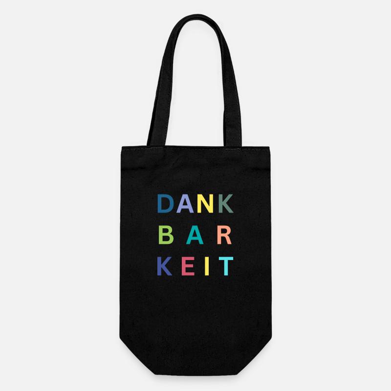 Dankbarkeit - Geschenkbeutel für Flaschen - Schwarz