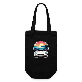 Oldtimer Sonnenuntergang - Geschenkbeutel für Flaschen - Schwarz - Vorne