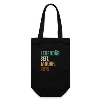Legendär. Seit. Januar. 2015. Retro Birthday - Geschenkbeutel für Flaschen - Schwarz - Vorne