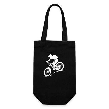 Dynamischer Mountainbiker - Geschenkbeutel für Flaschen - Schwarz - Vorne