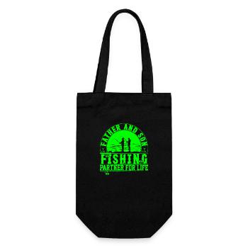 fisch, fisch, angeln, see, meer, angeln, fauna, exotisch - Geschenkbeutel für Flaschen - Schwarz - Vorne