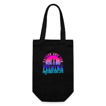 fisch, fisch, angeln, see, meer, angeln, fauna, exotisch - Geschenkbeutel für Flaschen - Schwarz - Vorne