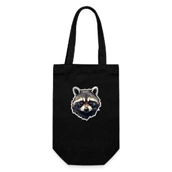 Tête de raton laveur - Sac à bouteille - noir - Devant