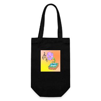 Musikblüte Blumen Surreale Musik Liebhaber Design - Geschenkbeutel für Flaschen - Schwarz - Vorne