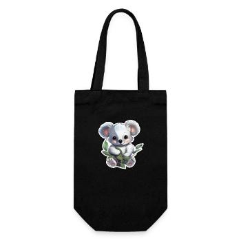 Koala niedlich - Geschenkbeutel für Flaschen - Schwarz - Vorne