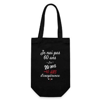Je n'ai pas 60 ans cadeau d anniversaire - Sac à bouteille - noir - Devant