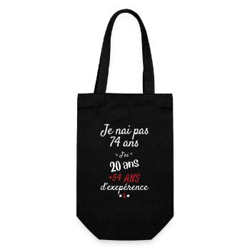 Je n'ai pas 74 ans cadeau d'anniversaire - Sac à bouteille - noir - Devant
